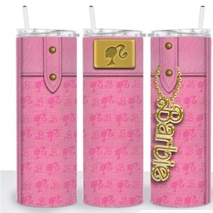 Barbie Tumbler Pink Gold 20 oz Tumbler, Lid, Straw & Gift Box